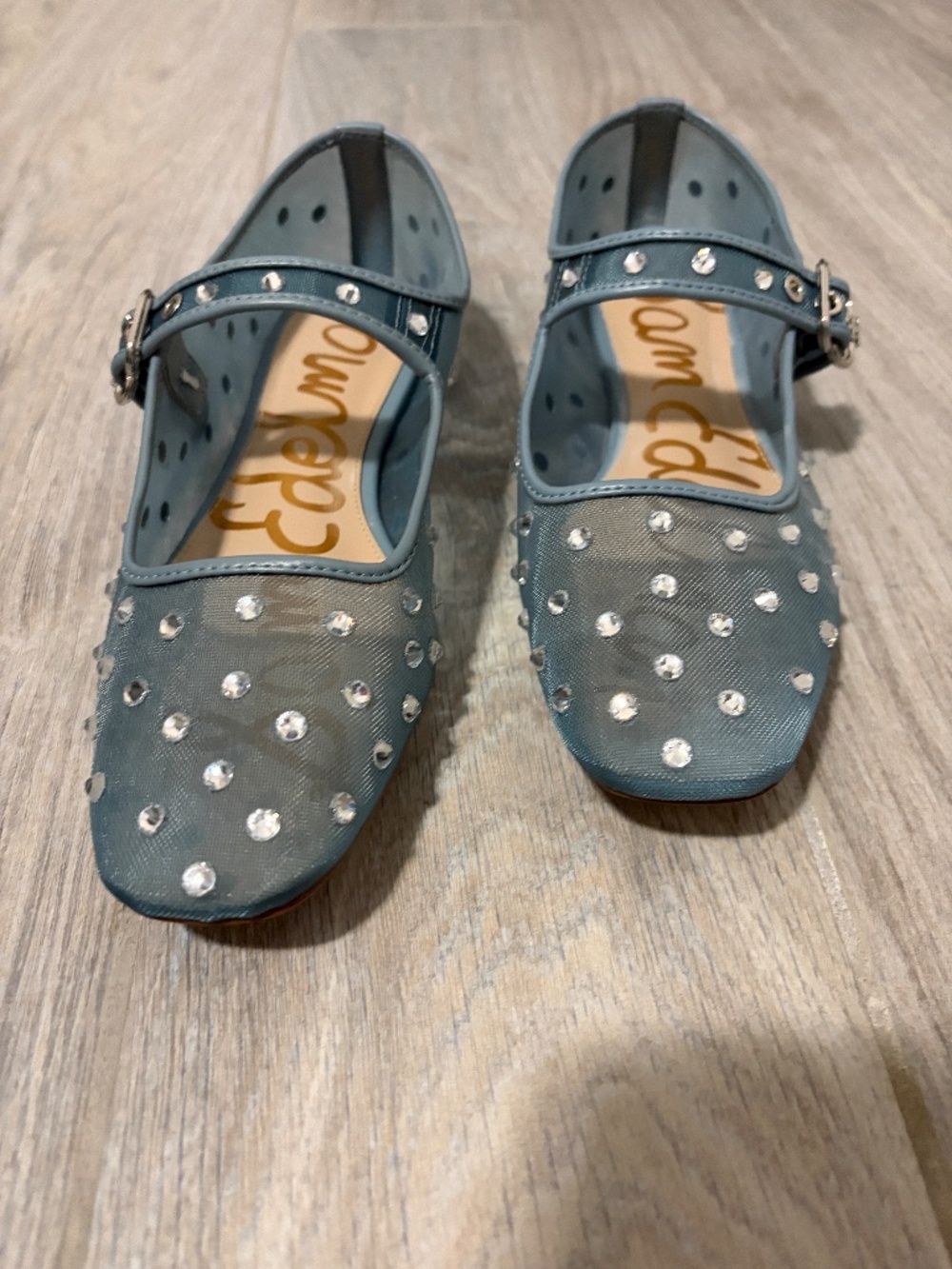 LIKE NEW! Women's Sam Edelman Michaela Shine Blue Rhinestone Flat - 8 - Picture 5 of 13